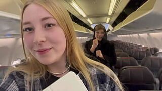 Fucked a mysterious stranger in an airplane bathroom - porn video