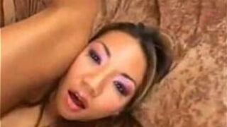 asian hottie enjoys white cock - porn video