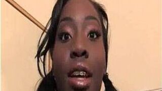 Ebony Babe Sucks White Cocks - porn video