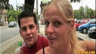 Naughty erotic fun seeking couple fucking hard in public - porn video
