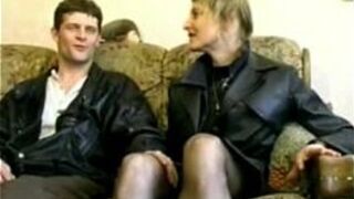 Blonde mature fucked in stockings - porn video