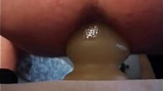 Wife anal masturbation with large buttplug - porn video