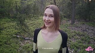 Sexy nymphomaniac in the forest made me cum in her mouth - porn video
