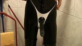 Two dominas drop candle wax on a slave - porn video