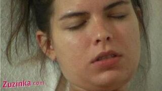 Zuzinka masturbates her wet cunt in front of horny guy - porn video