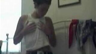 Girl with small boobs and toy on pussy - porn video