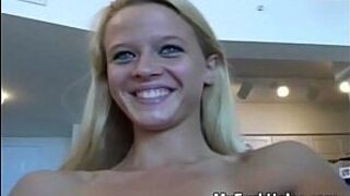 Fingering a very shy blonde teen - porn video
