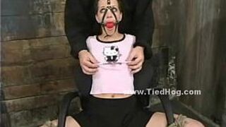 Ball mouth gag holds whore silent - porn video